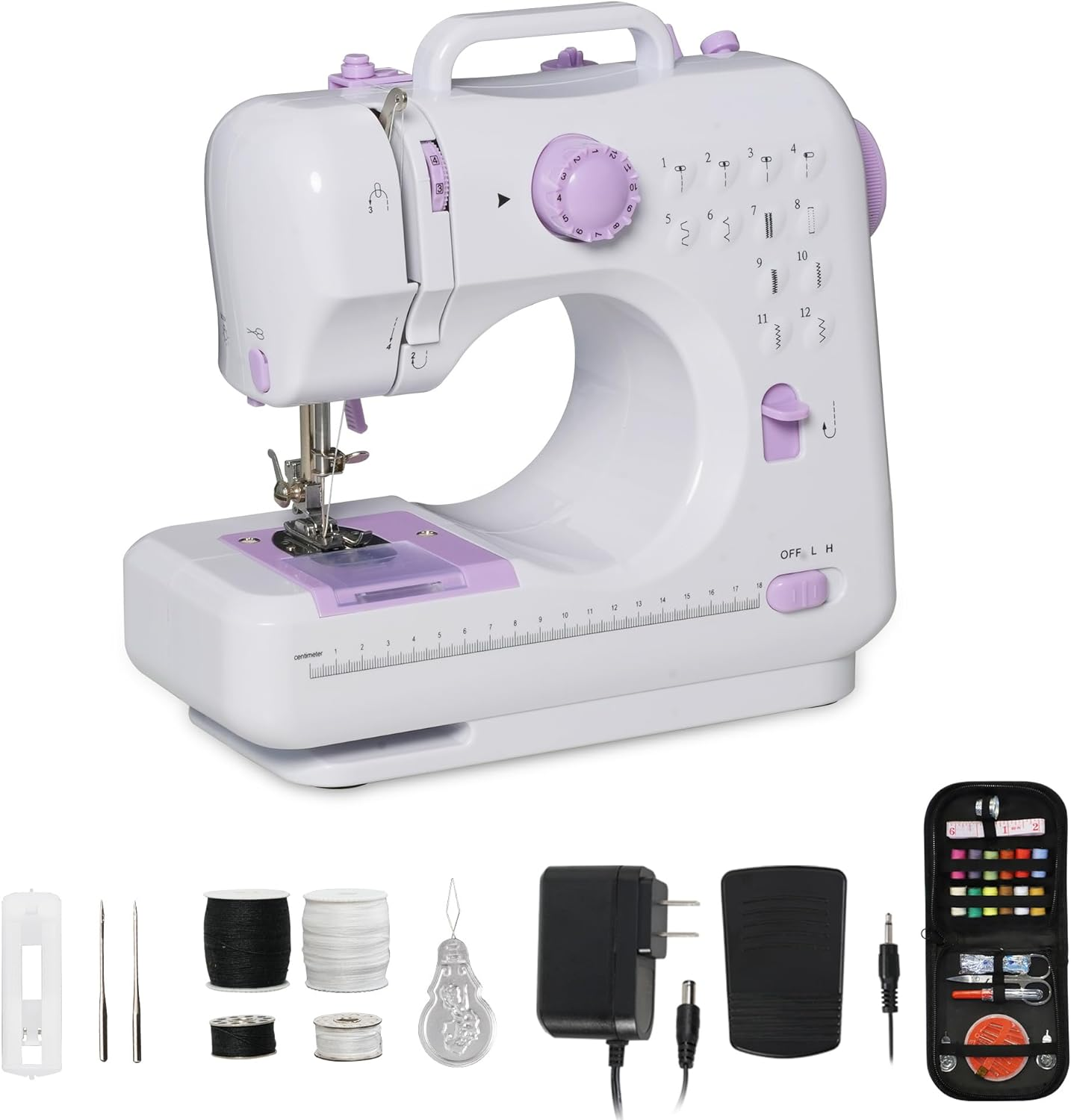 Portable Sewing Machine Mini Electric Household Crafting Mending Sewing  Machines Multi-Purpose 12 Built-in Stitches with Foot Pedal for Home  Sewing