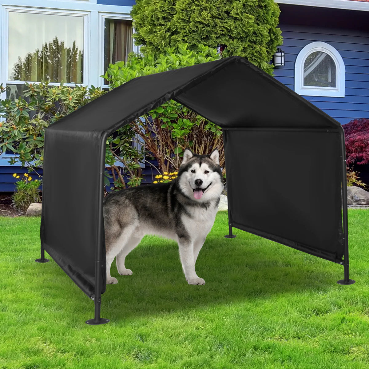 Outdoor Dog Shade Shelter, Outdoor Pet Canopy Tent with Waterproof Roof, 50 x 50 x 43