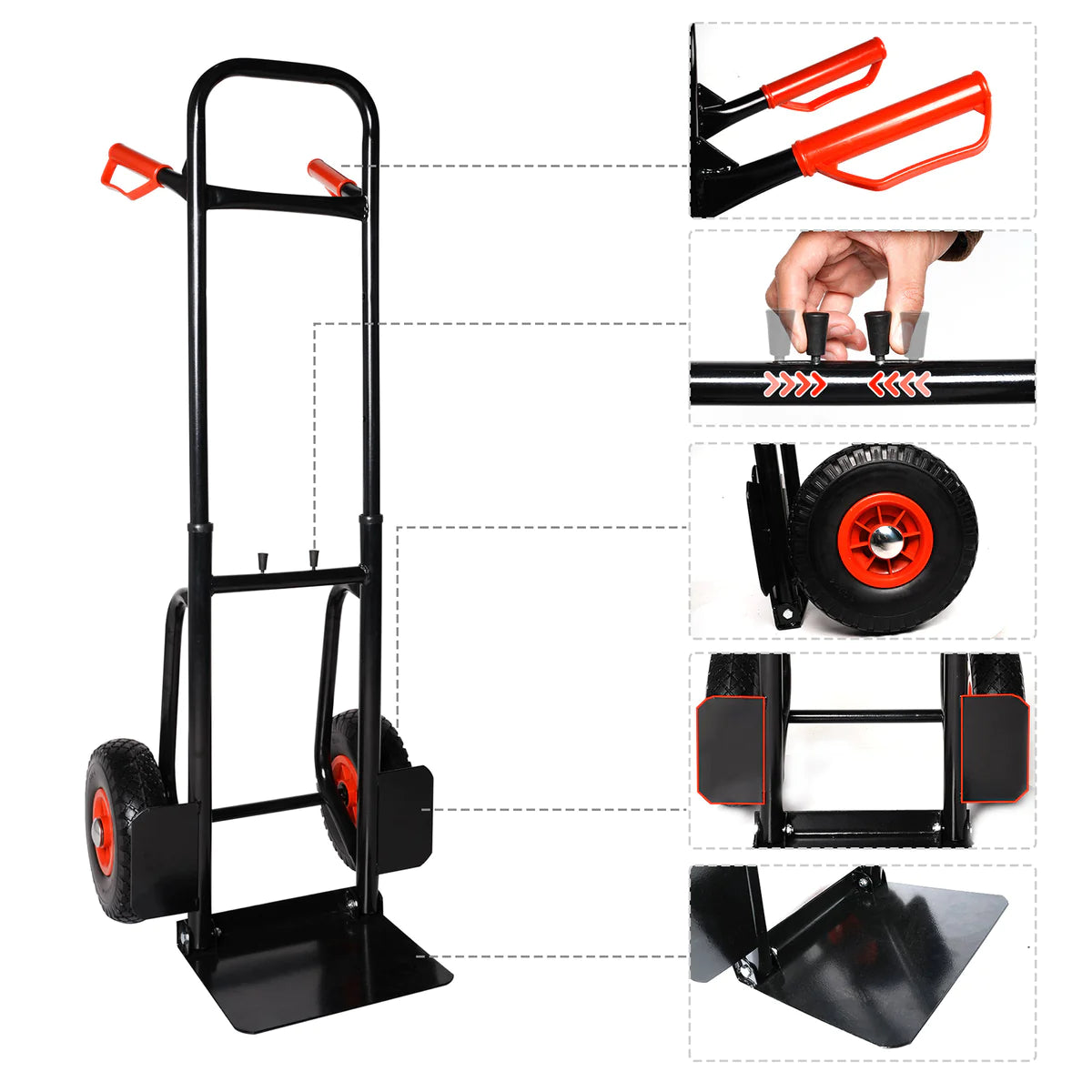 Two-wheeled trolley with Telescope Handle Adjustable height, 440lbs Capacity