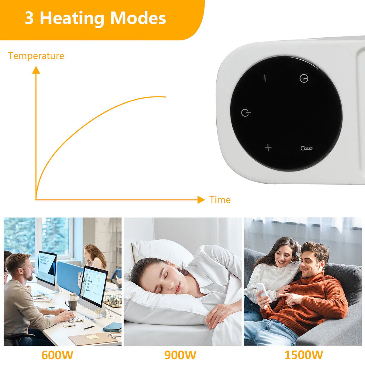 1500W Smart Radiator Space Heater with 3 Heating Modes Adjustable Thermostat