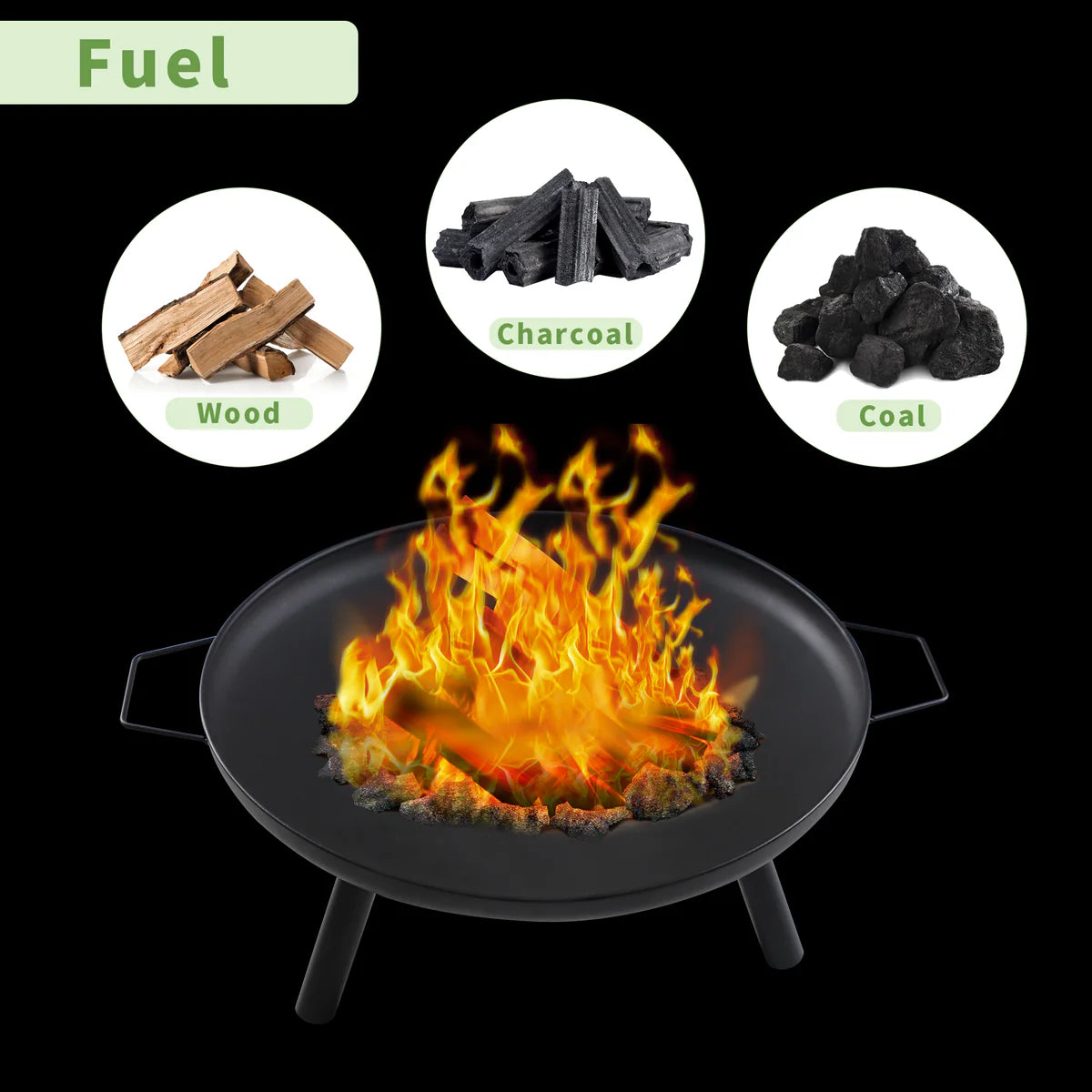 23" Outdoor Patio Round Wood Burning Fire Pit Bowl with Grill and Poker | karmasfar.us