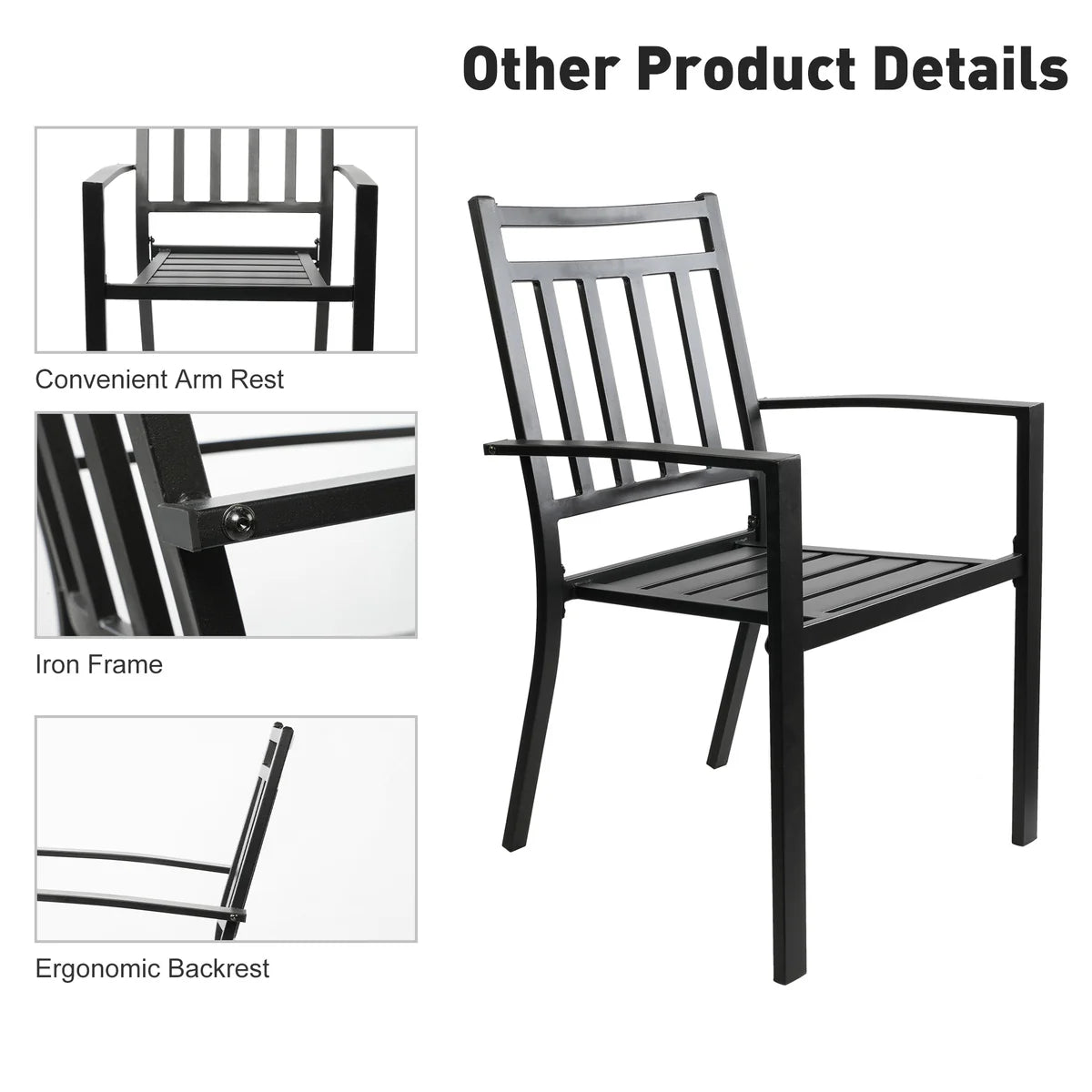 5 Piece Outdoor Patio Metal Table Set, 1 Dining Table 37  for 4 with 4 Metal Chairs Outdoor Dining Set