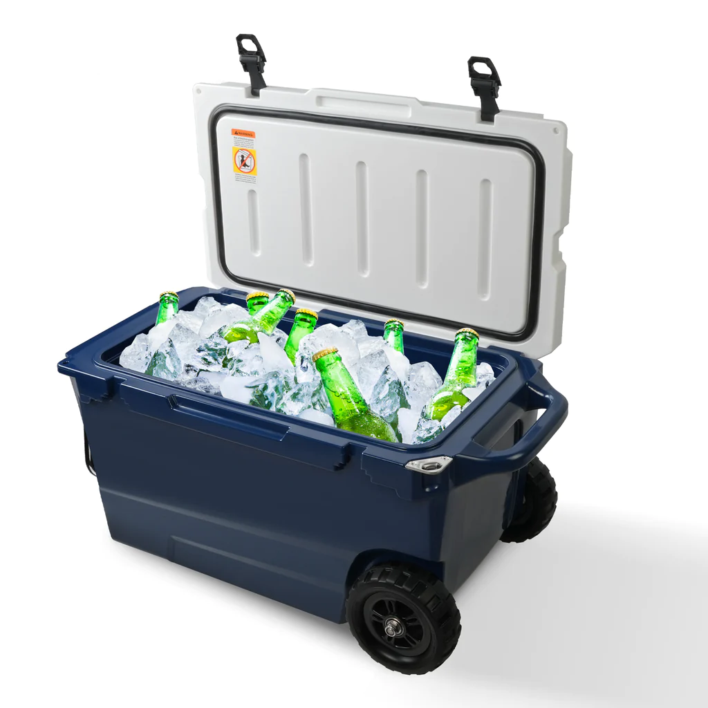 50 Qt Heavy Duty Hard Cooler with Wheels and Nylon Handle, Keep Ice for Up to 5-7 days