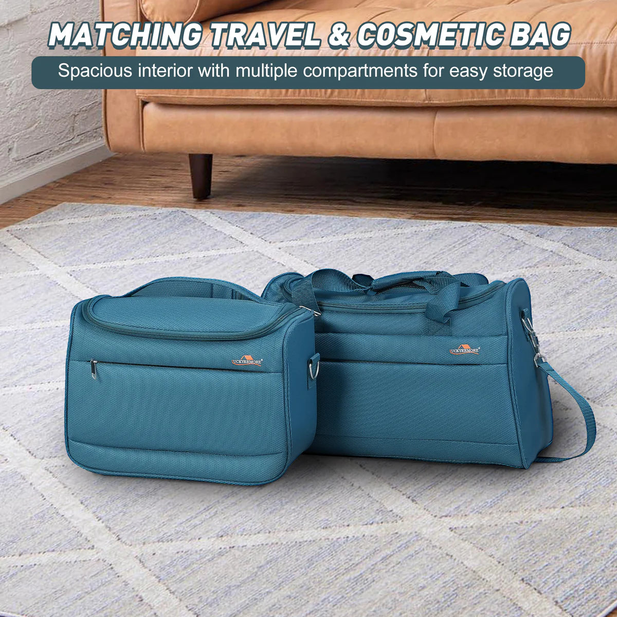 Luggage Sets 18 /24 /28  with Cosmetic Bag and Travel Bag Lightweight Expandable Suitcase Set, Blue