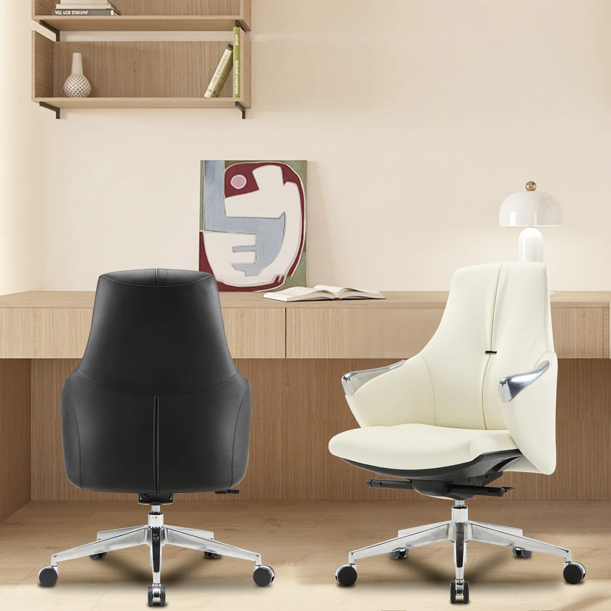 Executive Ergonomic Leather Office Chairs with Tilt and Height Adjustable