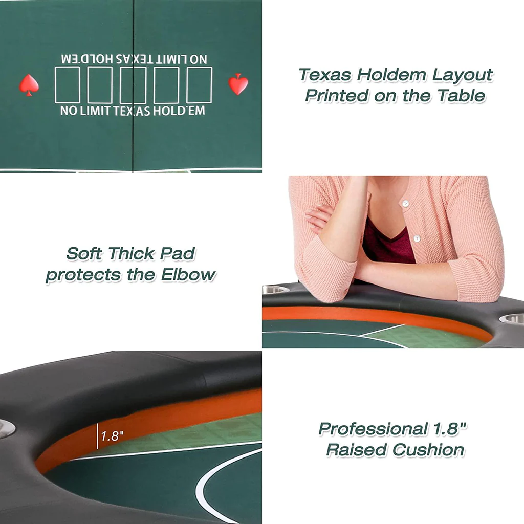 8 Players Foldable Texas Holdem Poker Table