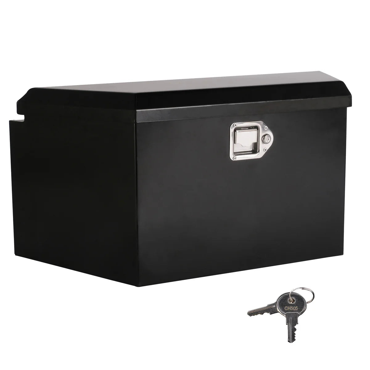 34  Trailer Tongue Box Steel Truck Tool Cargo Storage Box Storage Organizer with Lock, Black