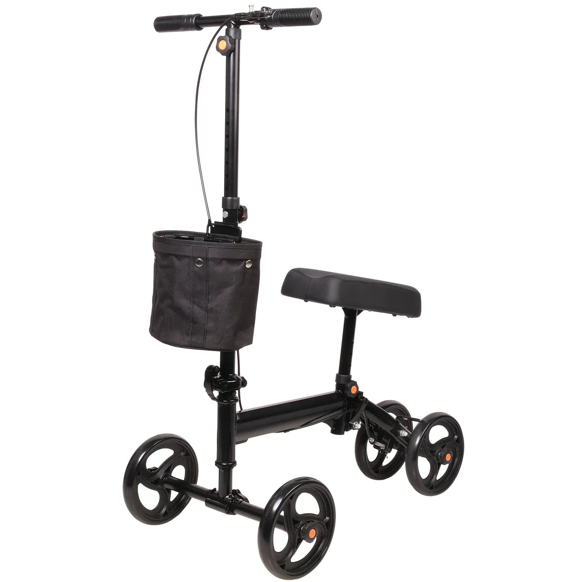 Foldable Knee Walker Adjustable Steerable Knee Scooter Suitable with Foot/Ankle Injuries, Black | karmasfar.us