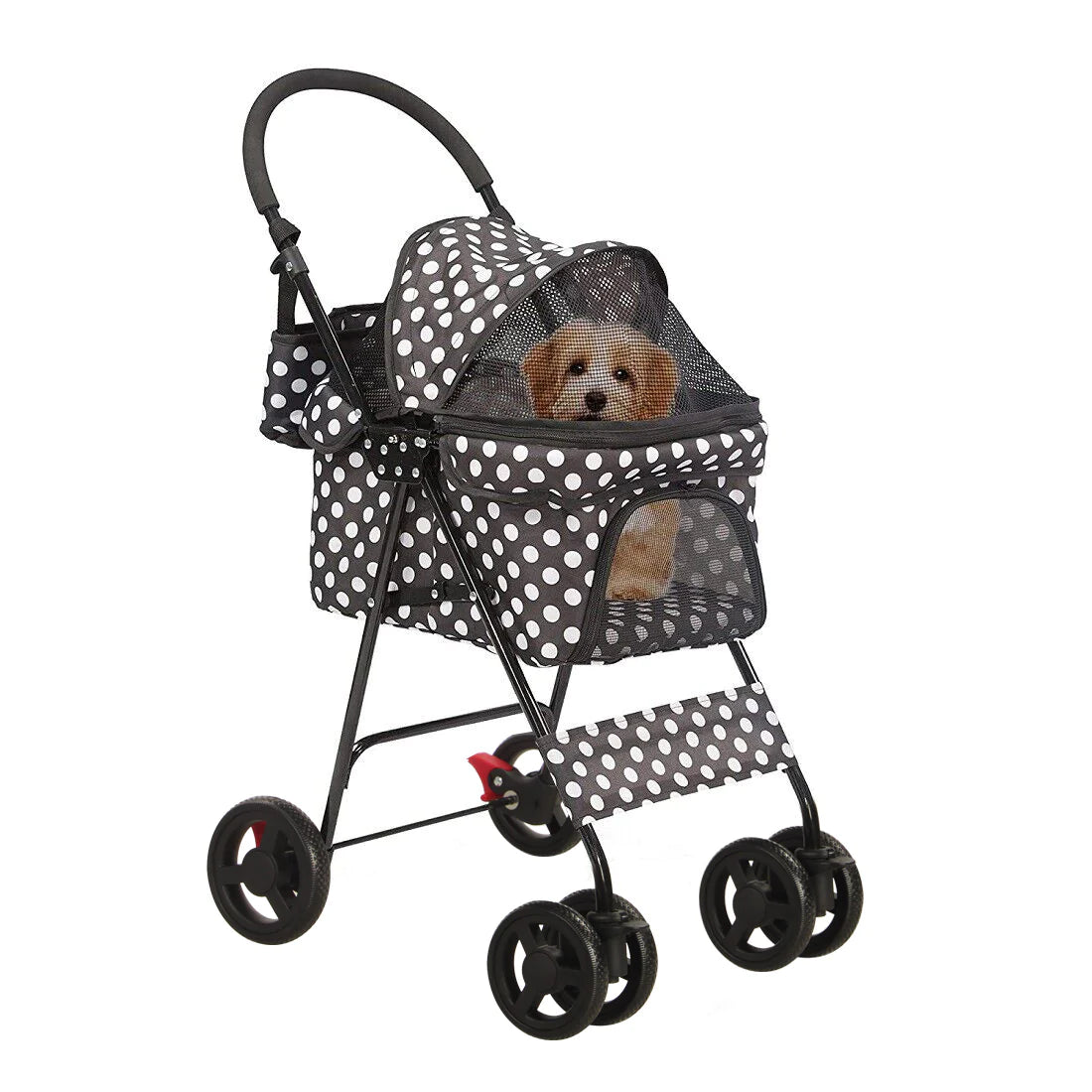 Folding Dog Stroller Travel Cage Stroller for Pet Cat Kitten Puppy Carriages