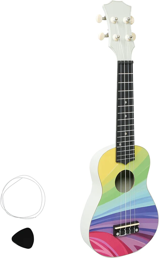 21 Inch Rainbow Soprano Ukulele for Kids Beginners