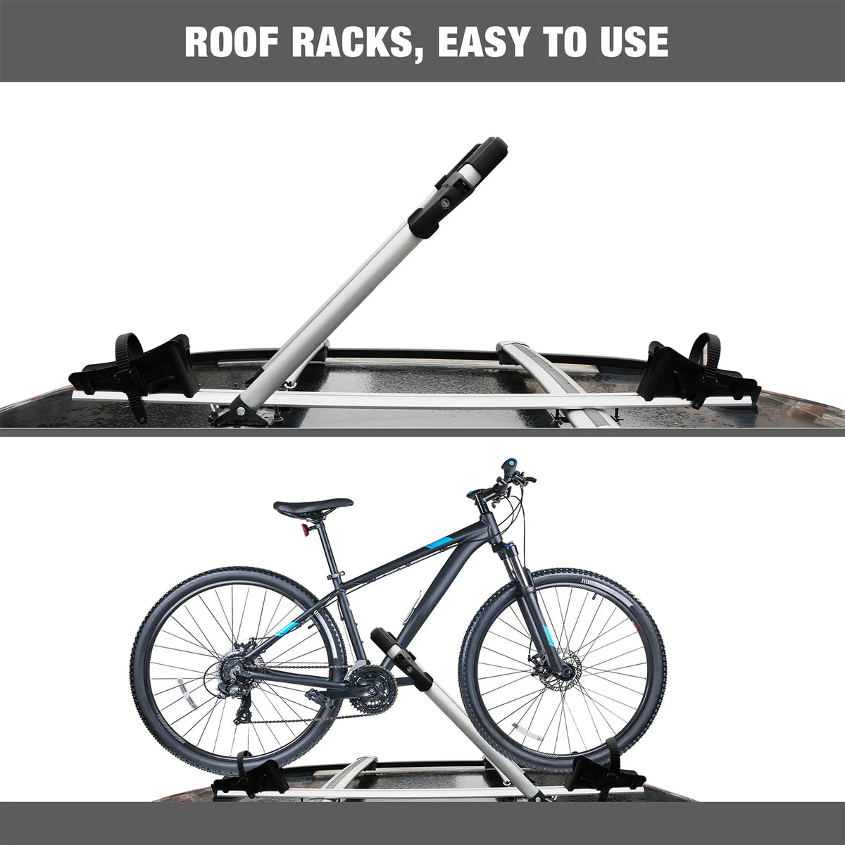 Upright Roof Mount Bike Rack Bicycle Carrier Universal Aluminum Bike Carrier with Safe Locking