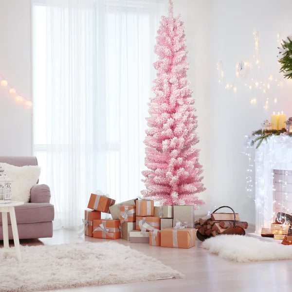 6.9’ Artificial Christmas Tree with 450 Branch Tips, Pink