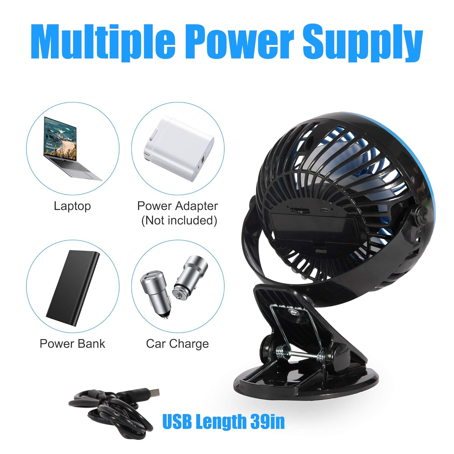 Mini USB Powered Desk Fan can 360 degree rotation Fan Speed Adjustable