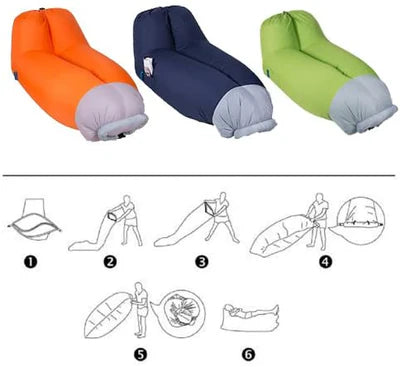 Portable Outdoor & Indoor Inflatable Air Lounger Sofa with Handy Storage Bag for Travelling | karmasfar.us