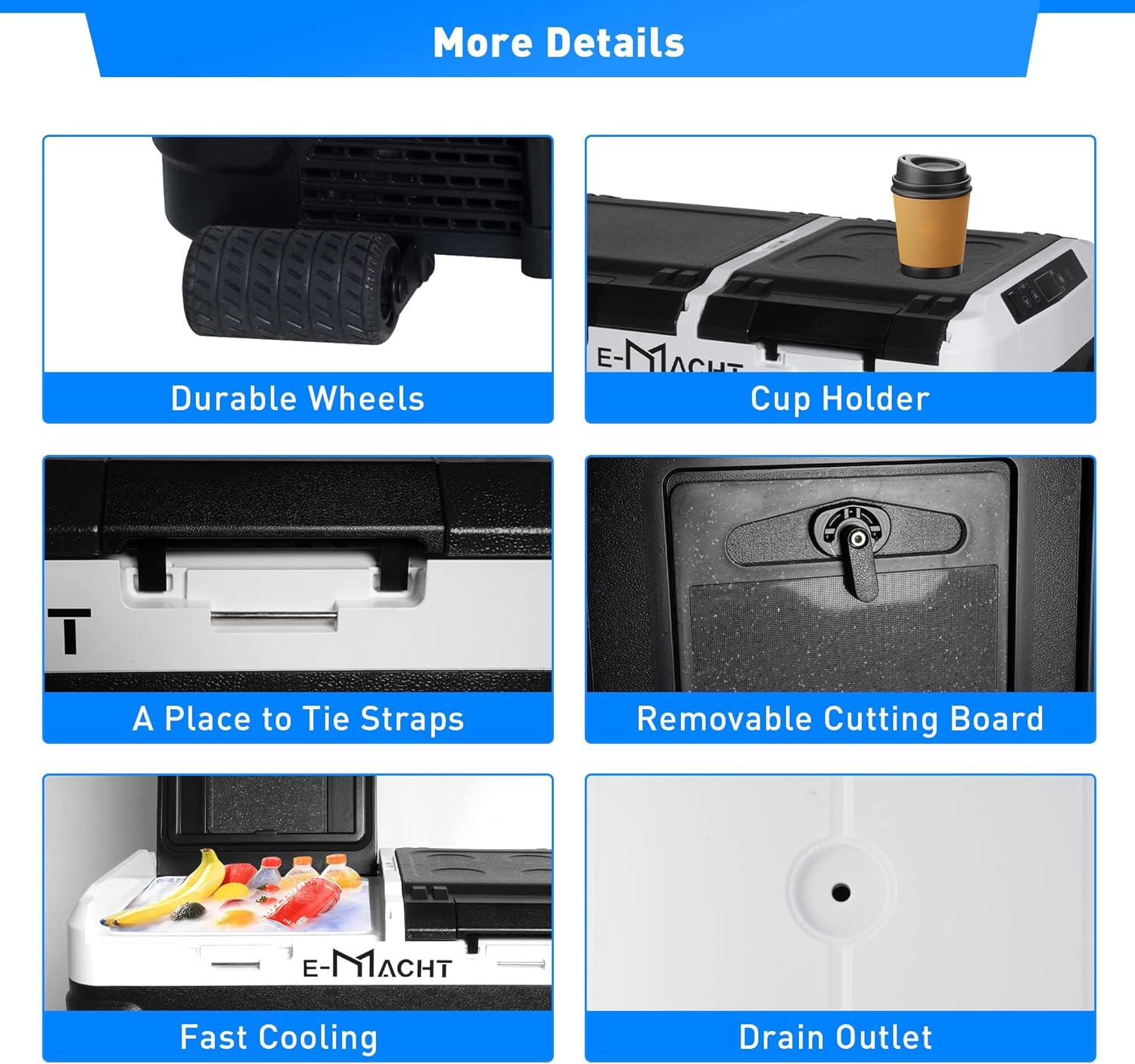 Car Refrigerator Portable Dual-zone Freezer, 60L Capacity with LED Lights | karmasfar.com