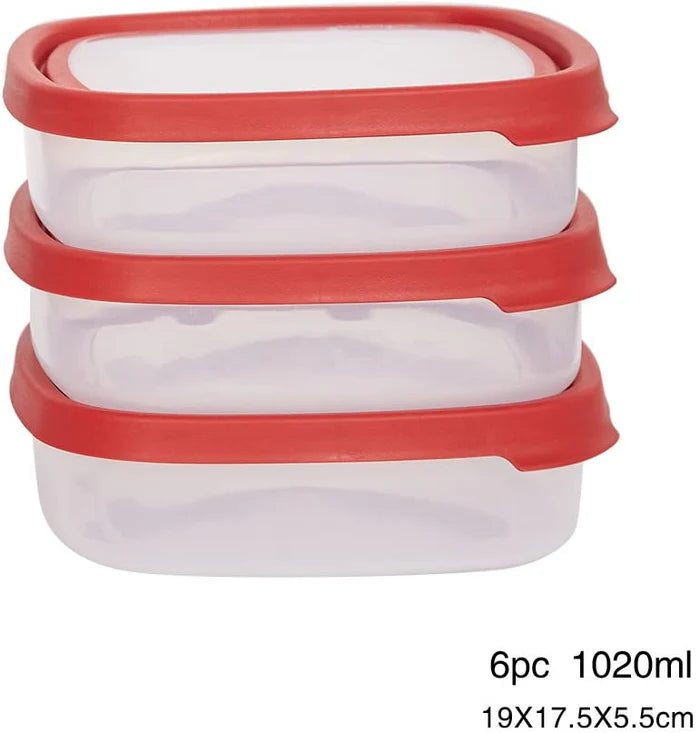 6PCS BPA Free Reusable Plastic Container Food Saving Storage Set,Set of 3, (4 Cup)