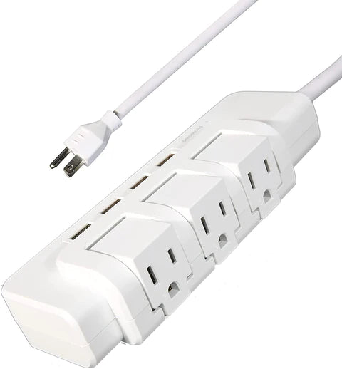 Rotating Power Strip Surge Protector 1020 Joules 3 Outlet Extender with 4 USB Ports and 6ft Heavy Duty Extension Cord | karmasfar.us