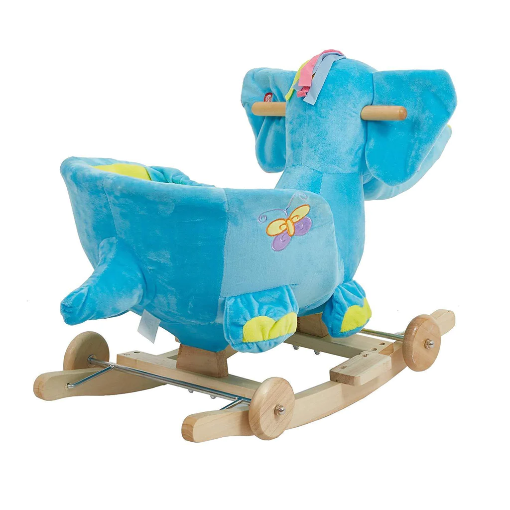 Rocking Horse Elephant Rocker Chair Animal Ride On Toys with Seat Belt