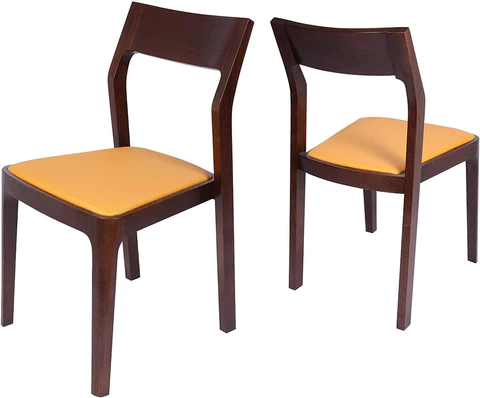 2 Set of  Dining Chair Mid Century Leather and Wood Chair