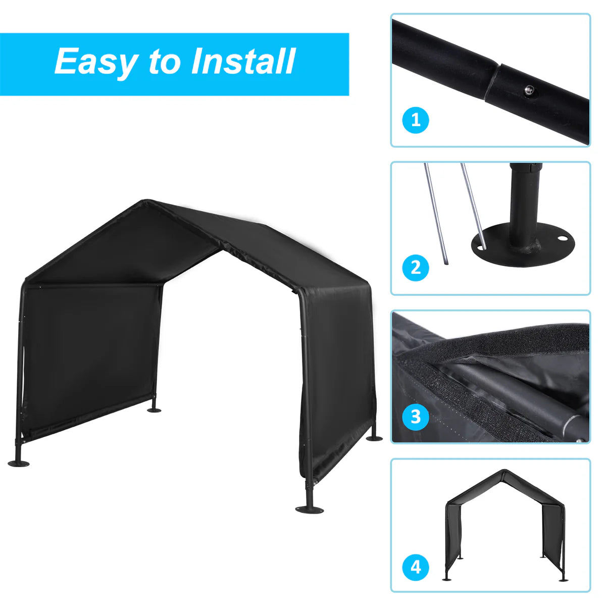 Outdoor Dog Shade Shelter, Outdoor Pet Canopy Tent with Waterproof Roof, 50 x 50 x 43