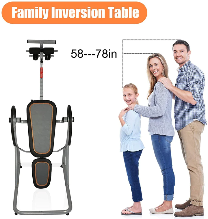 Heavy Duty Inversion Table 58-78 Inches Adjustable Pain Therapy Training