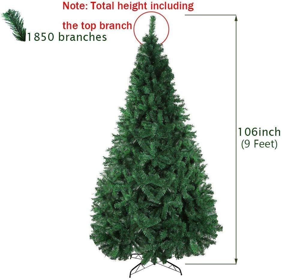 9’ Artificial Christmas Tree with 1850 Branch Tips, Green