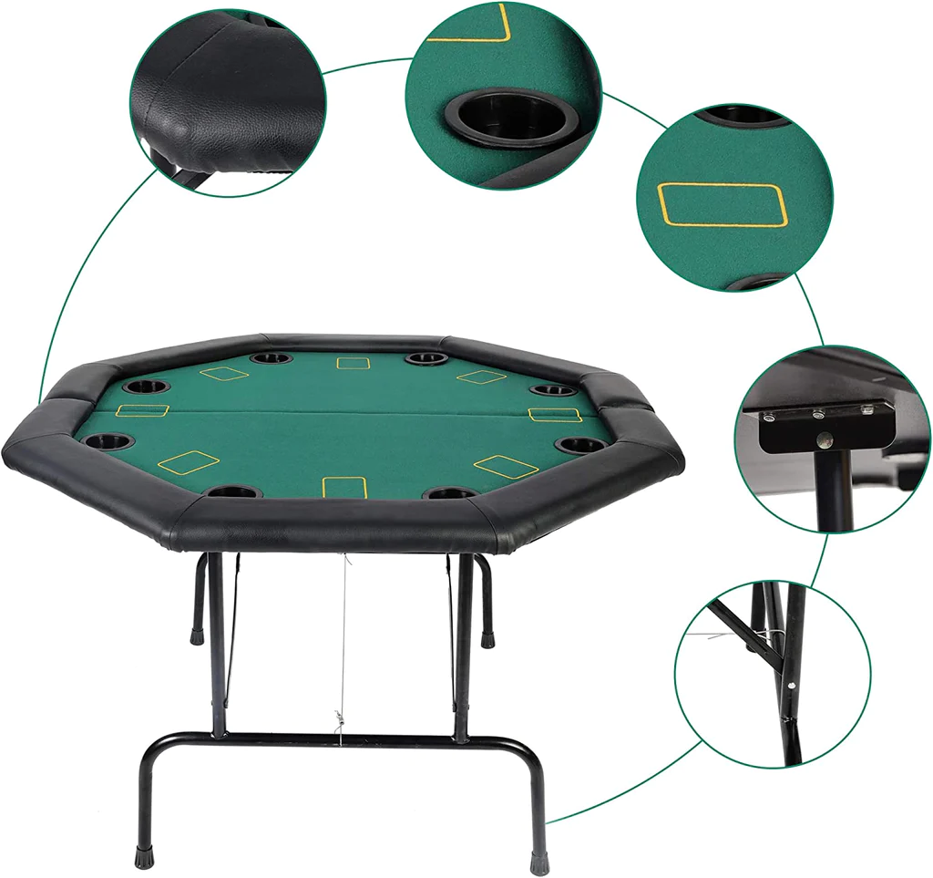 48" Octagon Poker Table Texas Casino Blackjack Table | karmasfar.us
