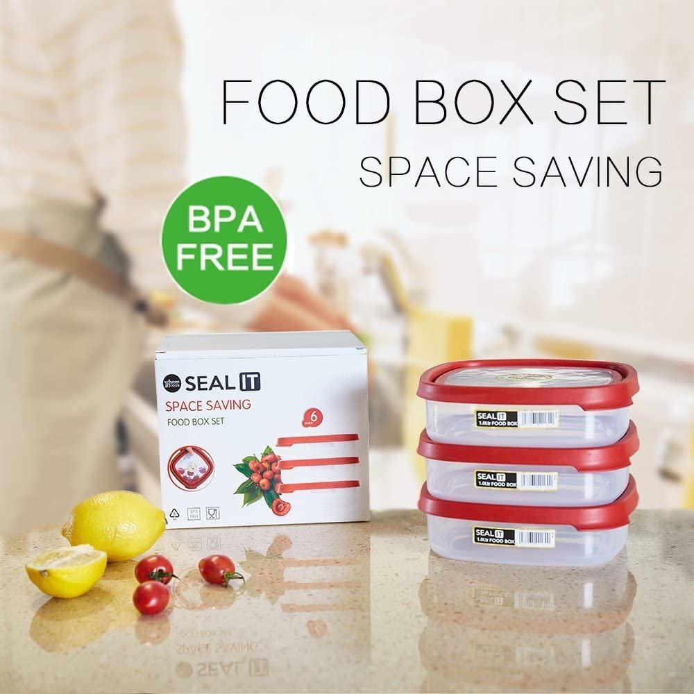 6PCS BPA Free Reusable Plastic Container Food Saving Storage Set,Set of 3, (4 Cup)