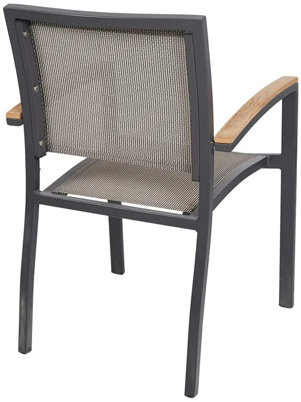 4 Sets of Outdoor Leisure Hollow Breathable Chair with Armrests, Gray | karmasfa.us