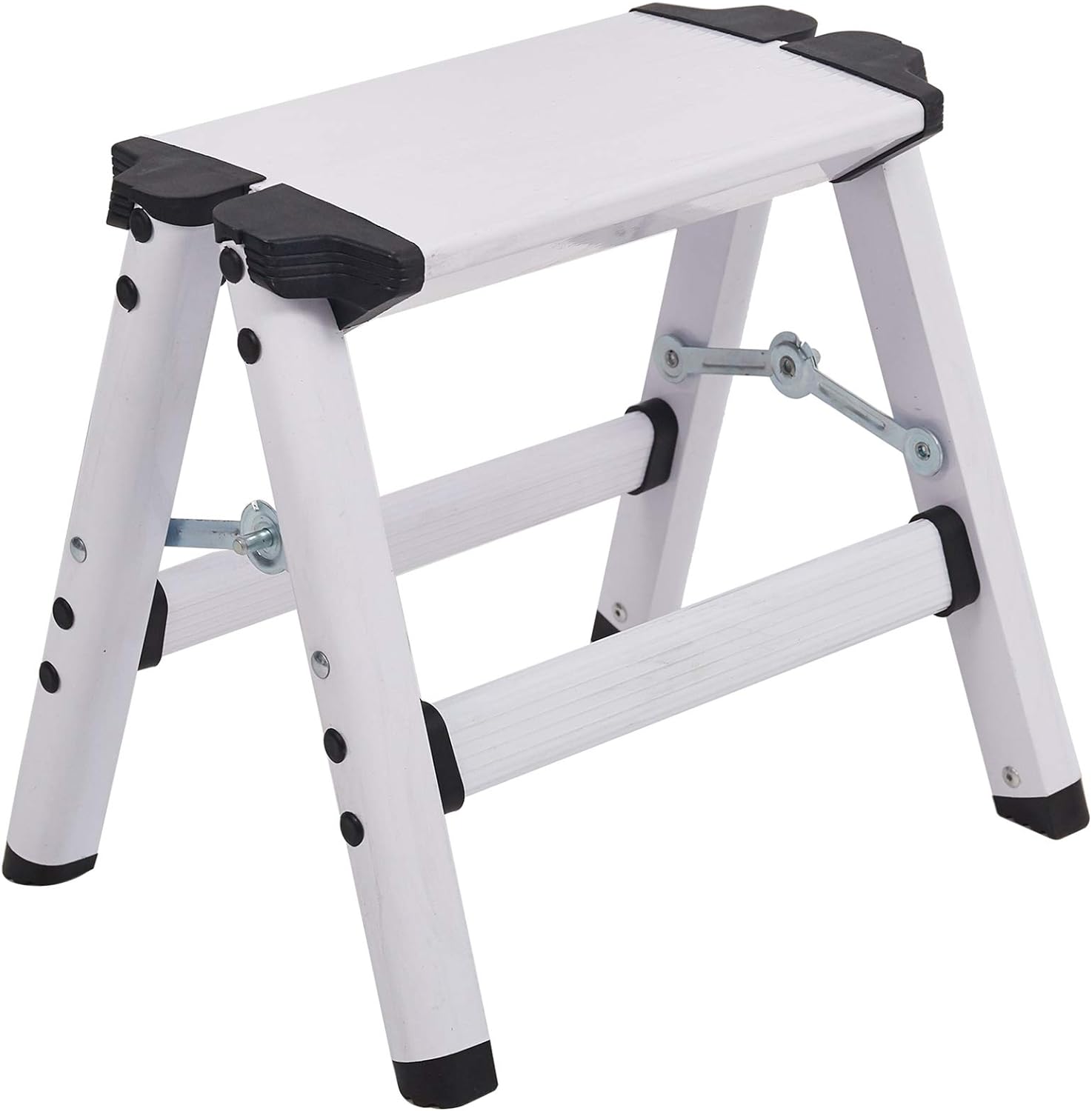 2 Step Stool Light Weight Aluminum Step Ladder with a Secure Standing Platform 330 lbs Capacity