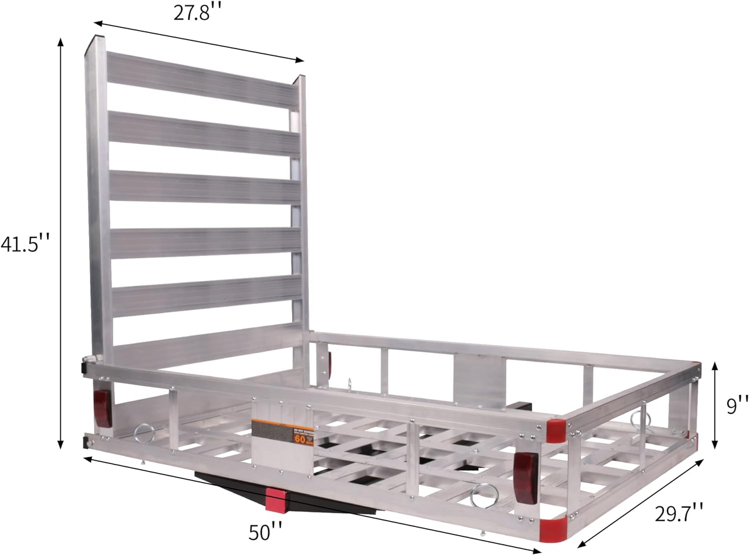 50  x 29.7  Folding Wheelchair Ramp Trailer Hitch Cargo Carrier 500lbs