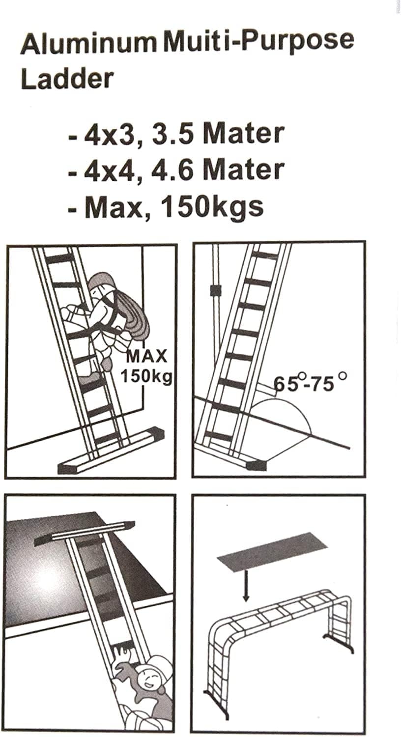 11.5ft Multi Purpose Extension Aluminum Folding Step Ladder