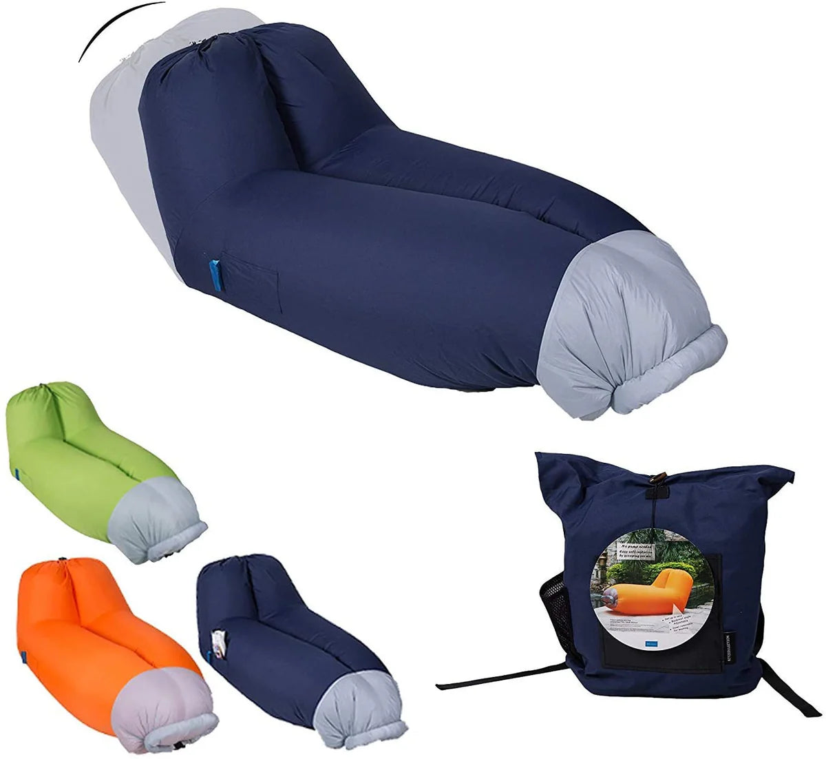 Portable Outdoor & Indoor Inflatable Air Lounger Sofa with Handy Storage Bag for Travelling | karmasfar.us