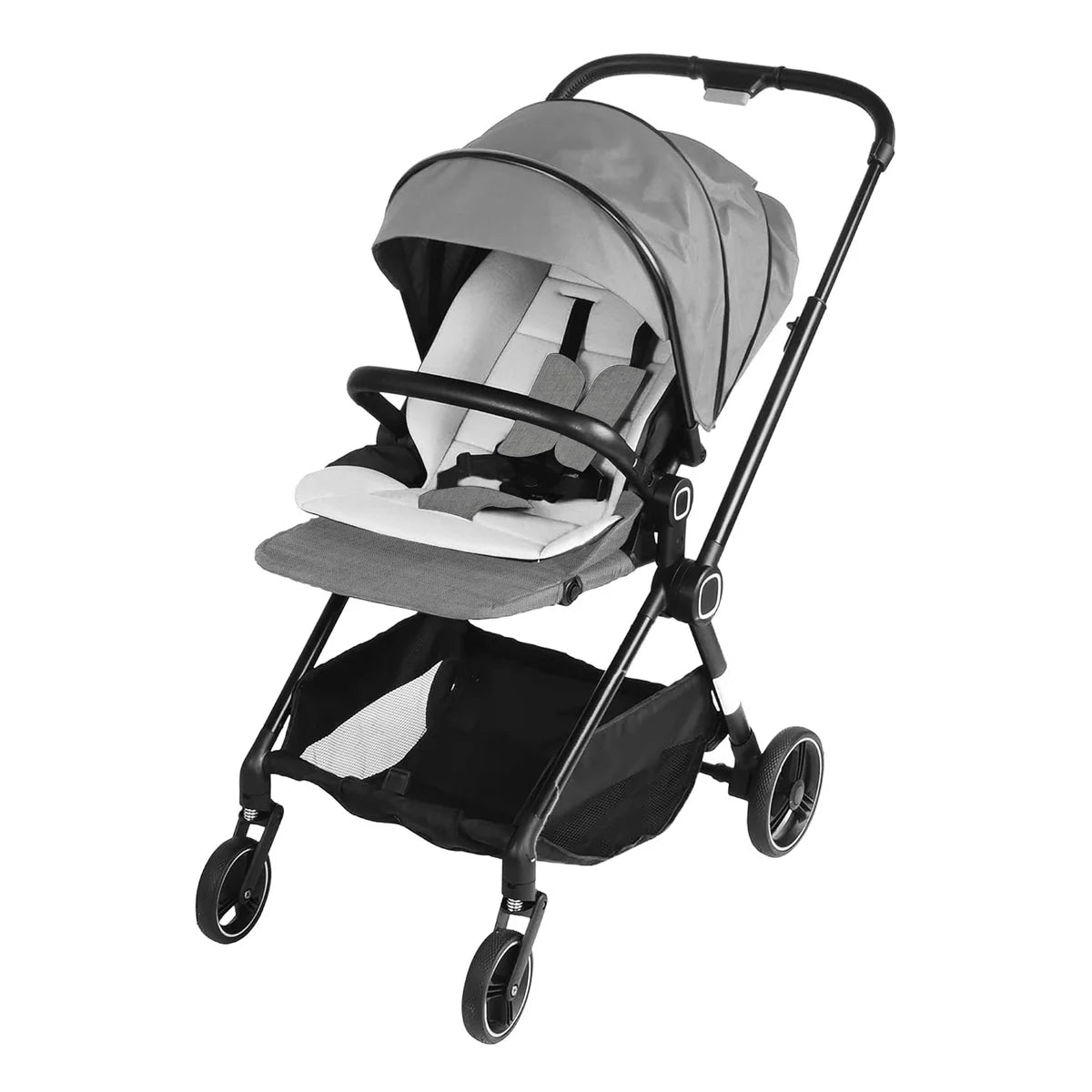 Easy Fold Baby Stroller Lightweight High Landscape Infant Pushchair with Reversible Seat, Gray