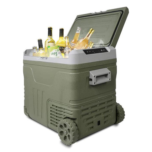 12 Volt 52 Quart Dual Zone Car Refrigerators, -4℉~68℉, Portable Freezer Electric Cooler 12/24V DC & 100-240V AC | karmasfar.com