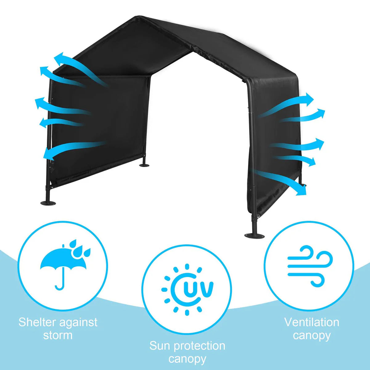 Outdoor Dog Shade Shelter, Outdoor Pet Canopy Tent with Waterproof Roof, 50 x 50 x 43