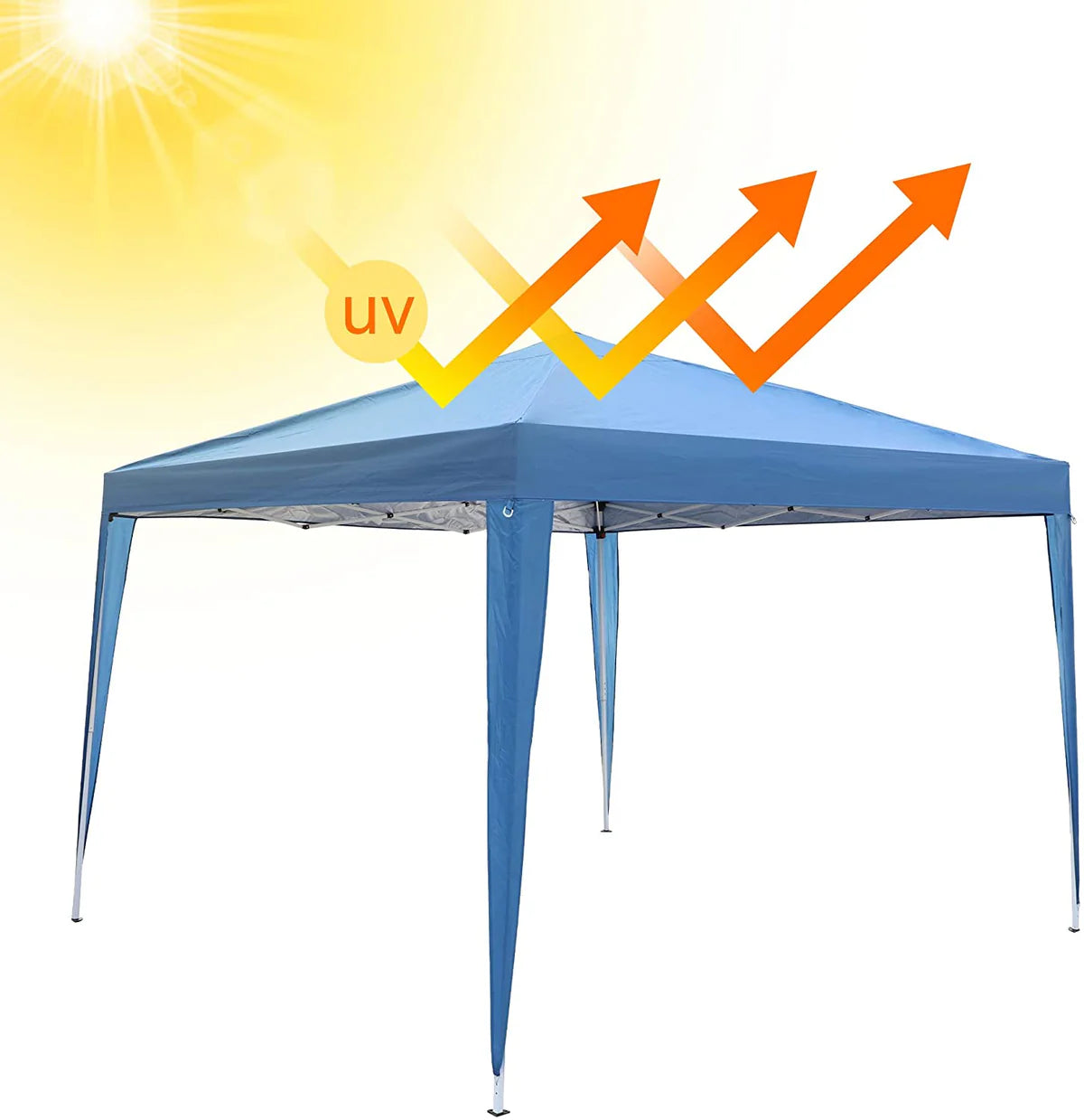 10X10 Outdoor Pop up Canopy Tent Height Adjustable Gazebo for Patio,Garden,Backyard Sun Shelter