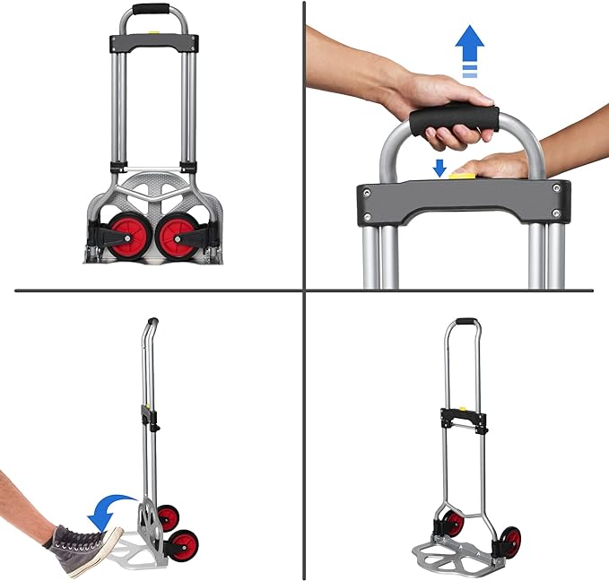 Folding Hand Truck Dolly, Luggage Trolley Cart, 150 Lb Capacity | karmasfar.us