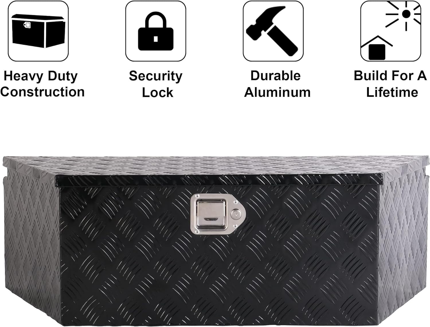 Aluminum Car Tools Storage Box with Lock，Black