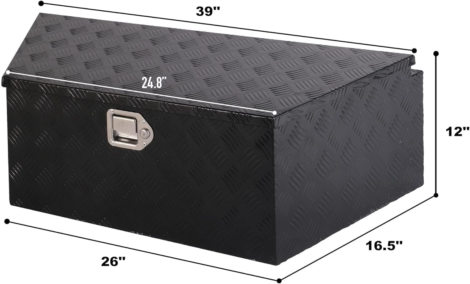 Aluminum Car Tools Storage Box with Lock，Black