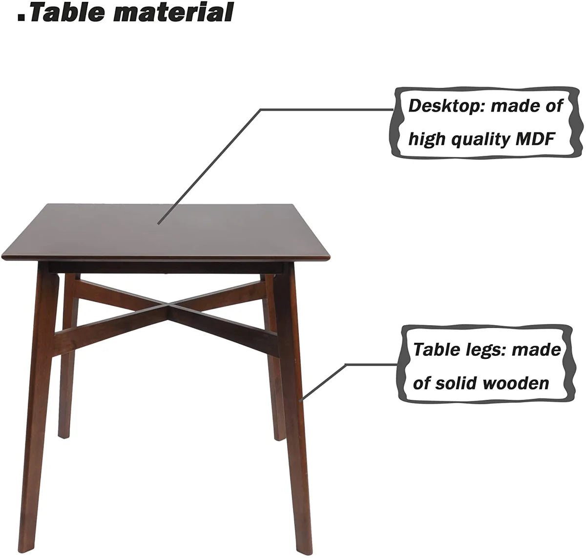 5 Piece Bar Table Set, 1 Bar Table 36  for 2-4 with 4 Bar Stools Mid Century Kitchen Dining Table Set