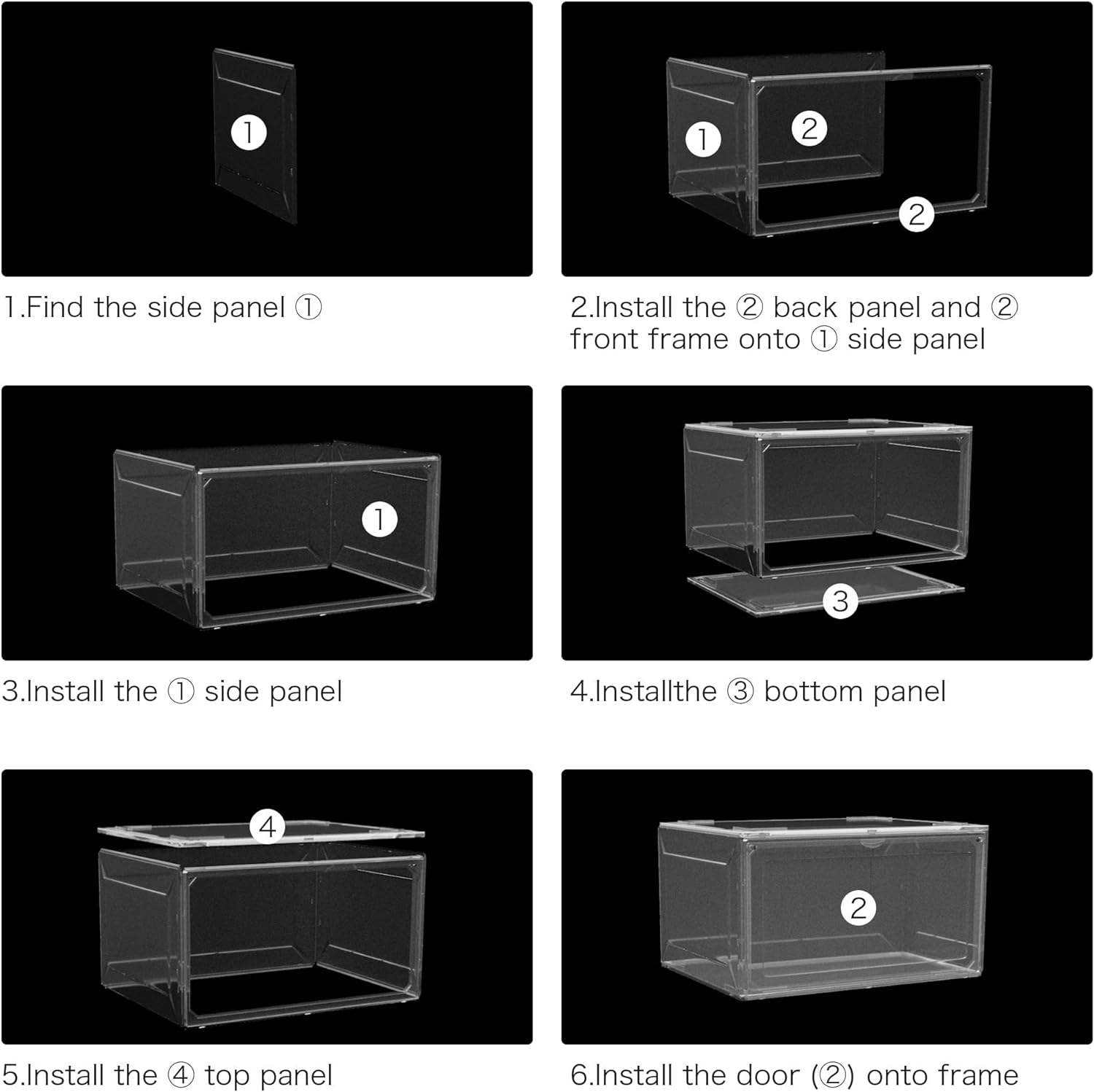 4 Set of Clear Plastic Storage Boxes with Magnetic Absorption for Dust Protection