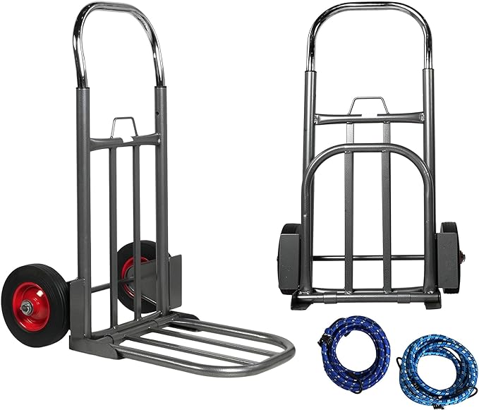 Folding Hand Truck Dolly, Luggage Trolley Cart, 220 Lb Capacity