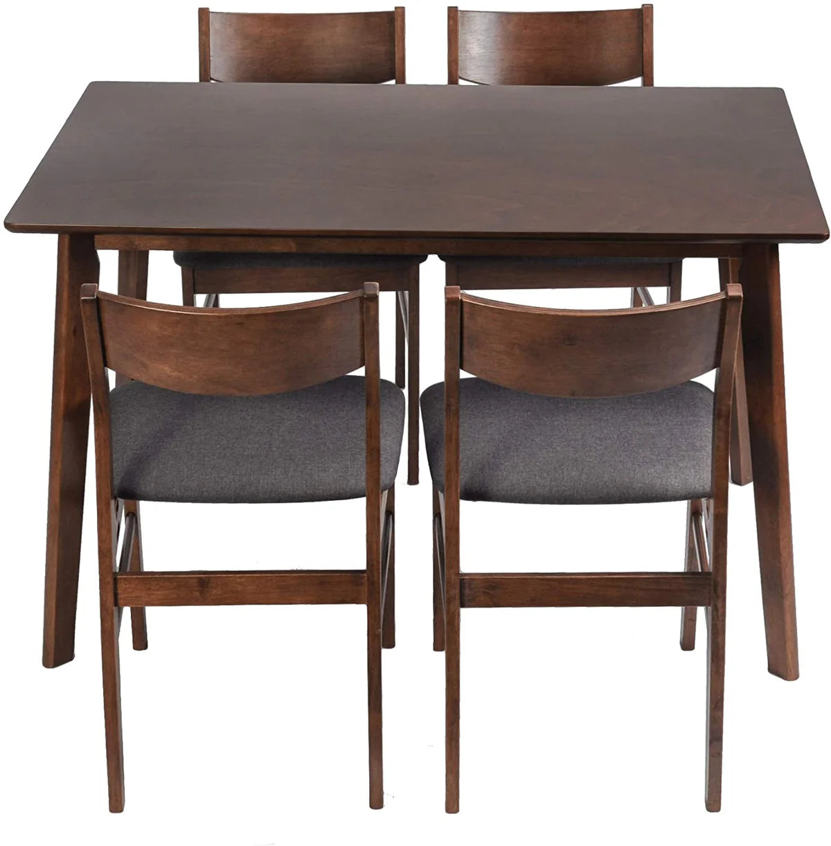 5 Piece Dining Table Set, 1 Dining Table 47.2  for 4-6 with 4 Dining Chairs Mid-Century Wood Kitchen Dining Set