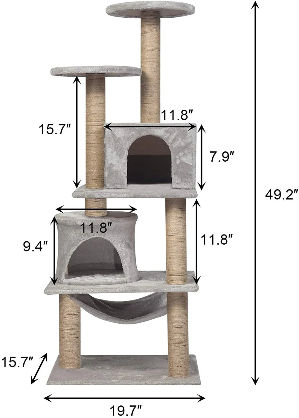 Condo Pet Furniture Multi-Level Kitten Activity Tower Play House with Sisal Scratching Posts Perch (Style 1)