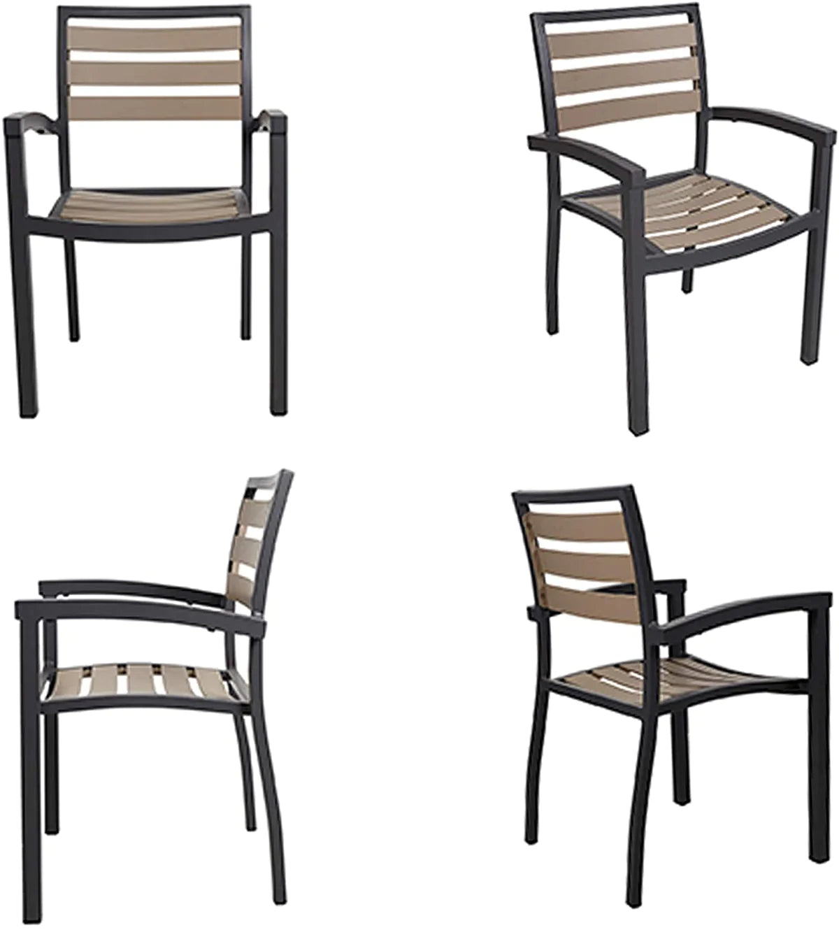 4 Sets of Outdoor Leisure Hollow Breathable Chair with Armrests