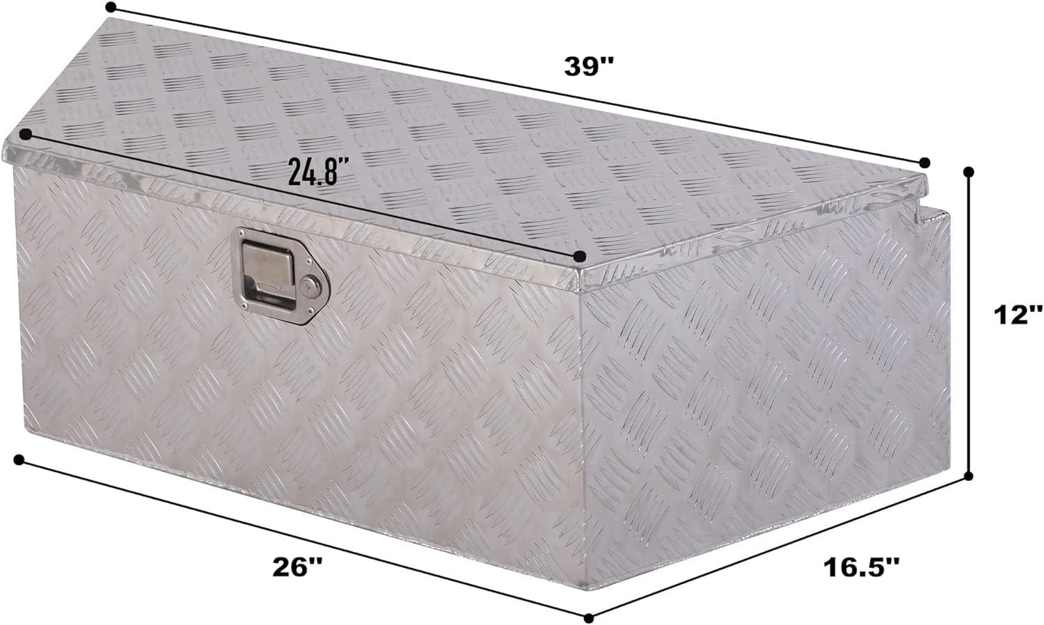 Aluminum Car Tools Storage Box with Lock for Pick Up Truck Truck Bed, Silver | karmasfar.com