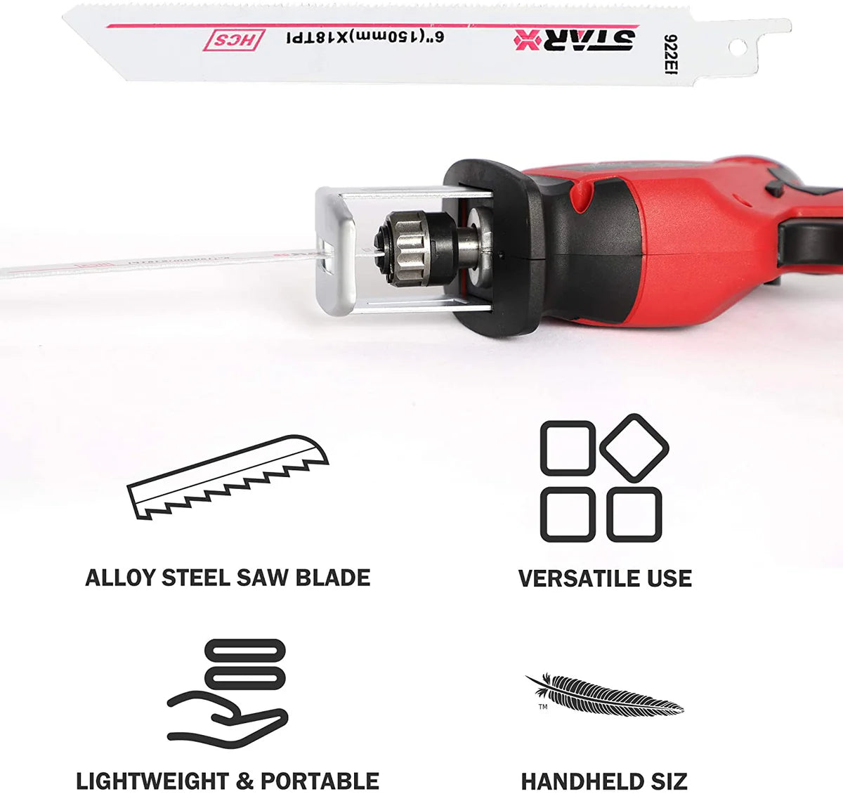 20-Volt Max Lithium-Ion Cordless Reciprocating Saw, w/2 Batteries, Portable & Lightweight One Hand Compact Reciprocating Saw kit w/Blades and Tool Case, for Outdoor Pruning, Wood, Plastic, Bone