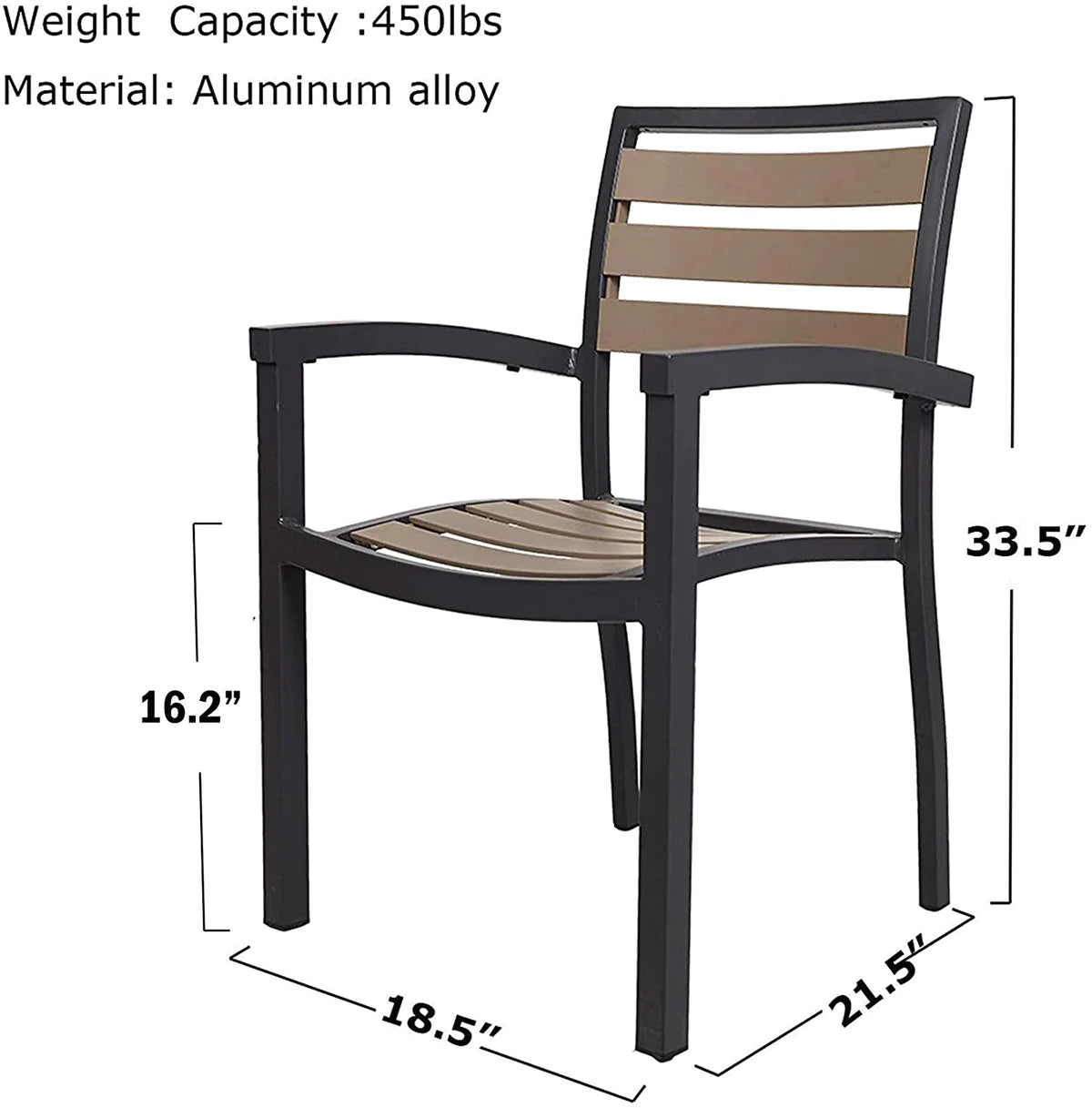 4 Sets of Outdoor Leisure Hollow Breathable Chair with Armrests