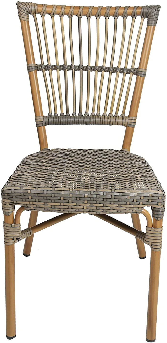 2 Set of  Patio Wicker Chairs Ultra-Light Dining Chairs with PE Rattan and Aluminum Frame